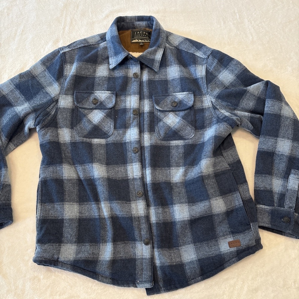 jacks new york jacket, Navy Plaid, Sherpa Lined, Heavy Wool Cover